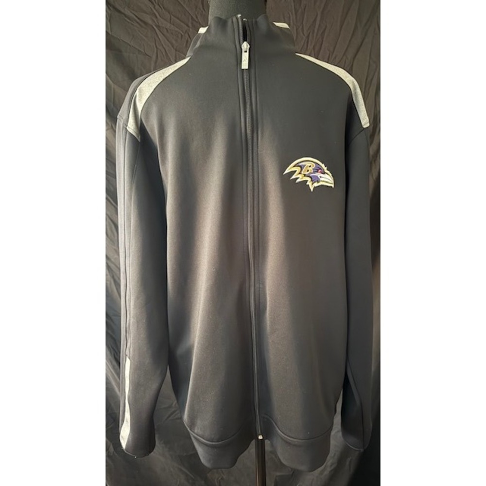 Antigua Baltimore Ravens Mens Large Black Full Zip Track Jacket NFL Athletics